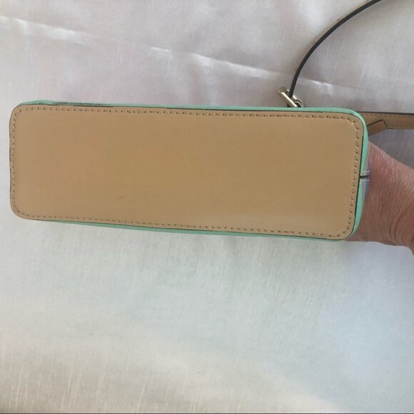 Kate Spade White, Pink, Yellow & Blue Stripped Leather Crossbody  Purse - Picture 11 of 16